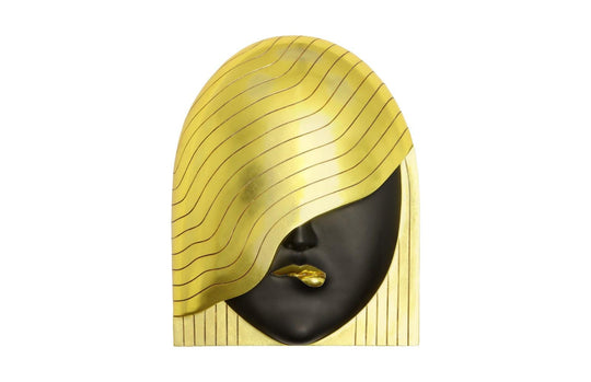 Phillips Collection Fashion Faces Wall Art, Large, Her Right Wave, Black and Gold WALL ACCENTS