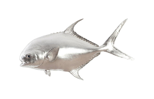 Phillips Collection Permit Fish Wall Sculpture, Resin, Silver Leaf WALL ACCENTS