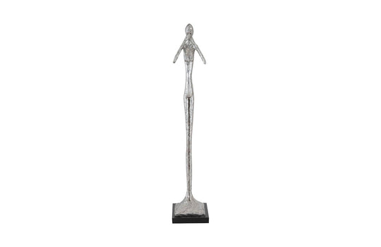 Phillips Collection Speak No Evil Slender Sculpture, Small, Resin, Silver Leaf DECORATIVE OBJECTS