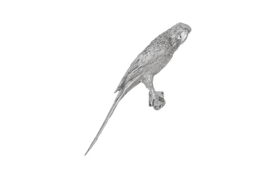 Phillips Collection Parrot Looking Right Wall Art, Resin, Silver Leaf WALL ACCENTS