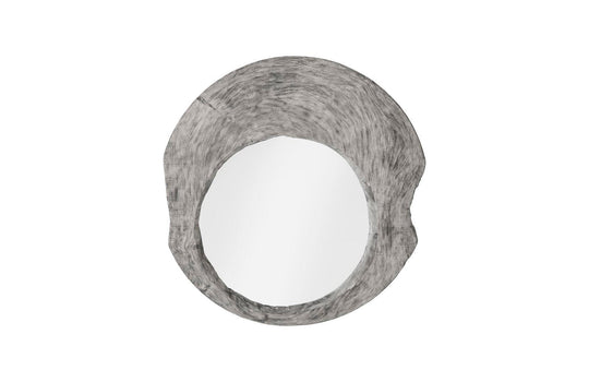 Phillips Collection Wood Wall Mirror, Gray Stone, Round WALL MIRRORS