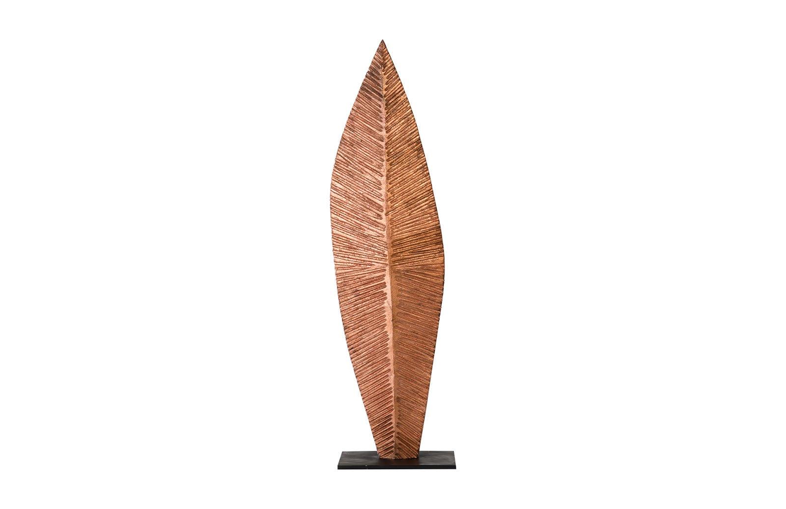 Carved Leaf on Stand, Copper Leaf, MD - Thumbnail 2