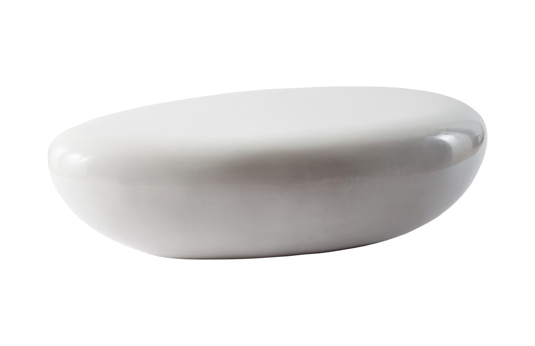 River Stone Coffee Table, Large, Gel Coat White - Phillips Collection - AmericanHomeFurniture