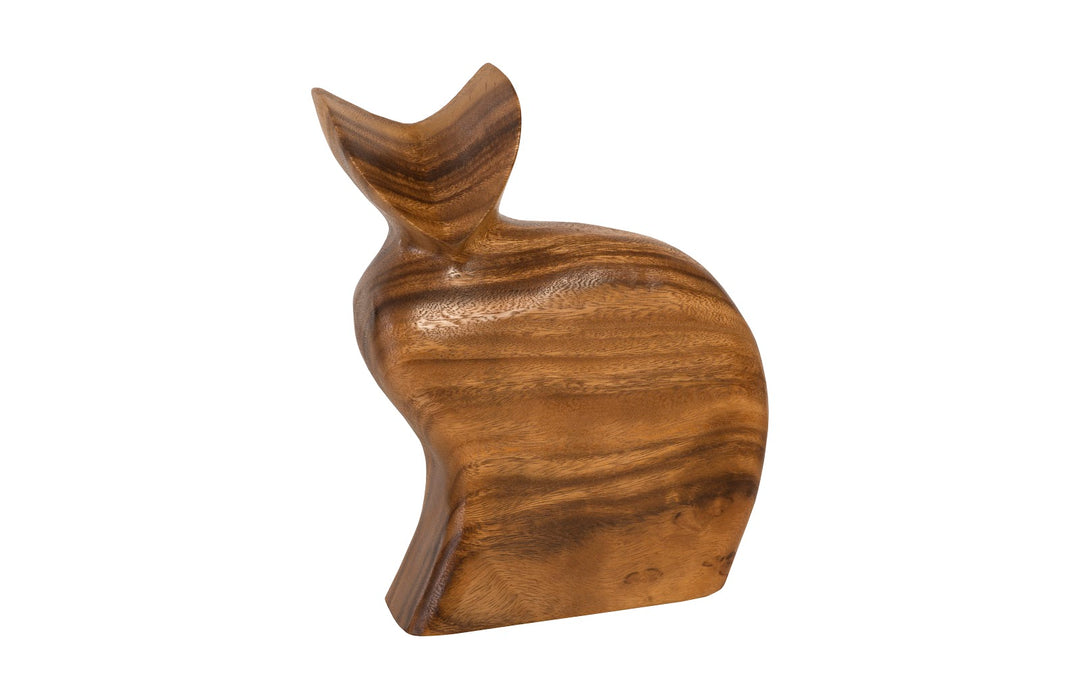 Sitting Cat Sculpture, Chamcha Wood, Natural - Phillips Collection - AmericanHomeFurniture