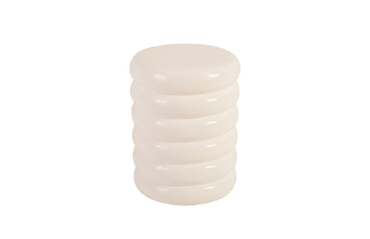Phillips Collection Ribbed Stool, Gel Coat White OTTOMANS, POUFS, + STOOLS