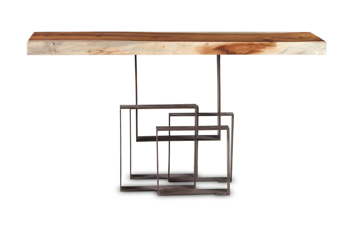 Score Console Table, Chamcha Wood, Iron Base - Phillips Collection - AmericanHomeFurniture