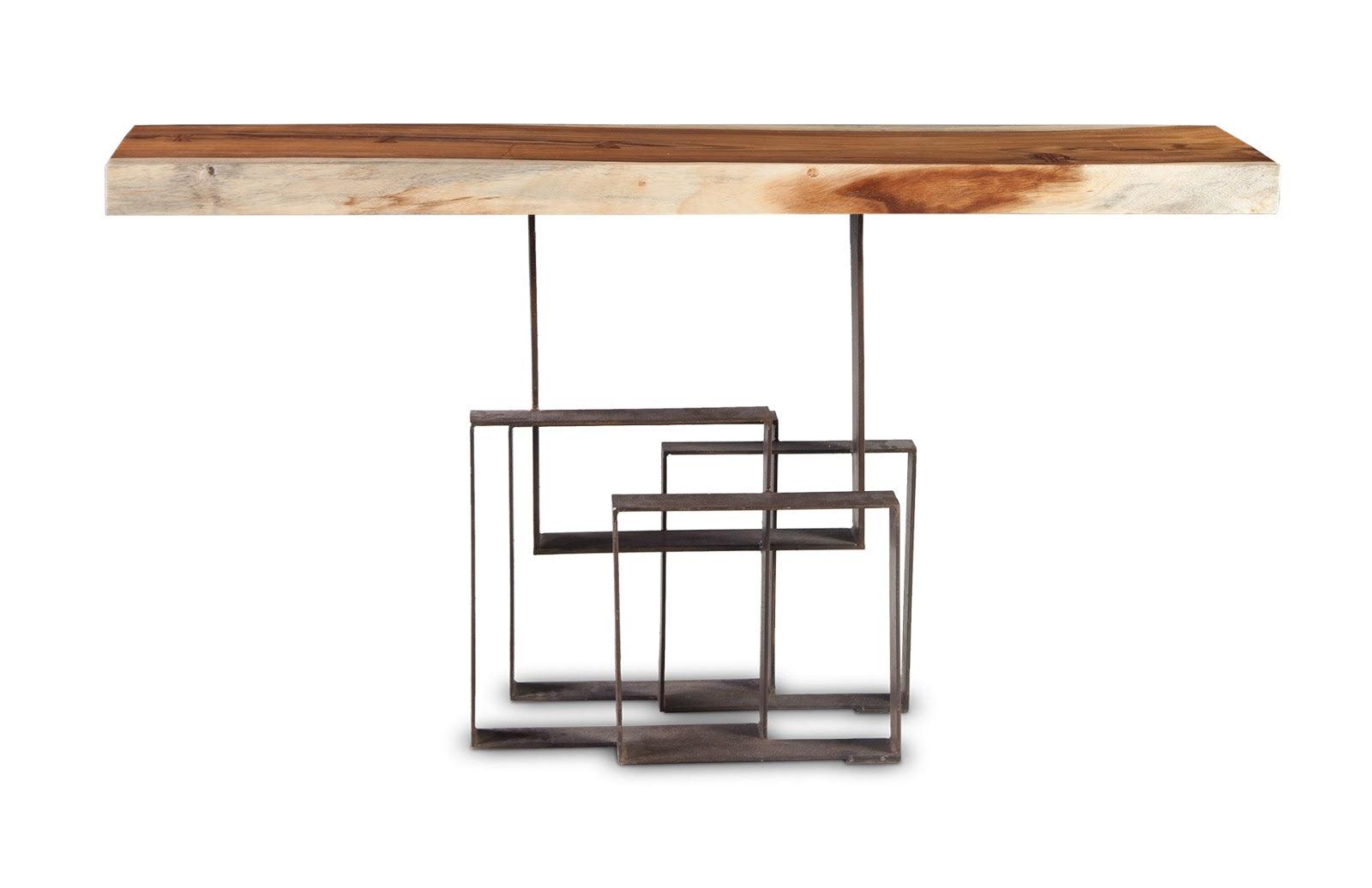 Phillips Collection Score Console Table, Chamcha Wood, Iron Base CONSOLE TABLES