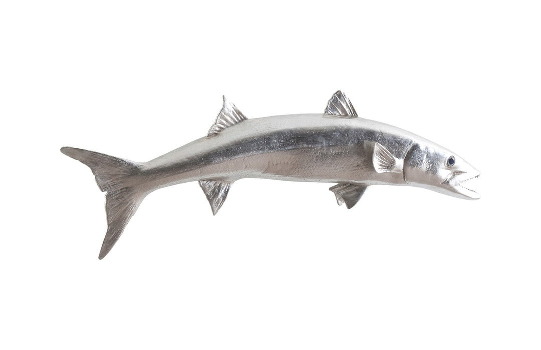 Barracuda Fish Wall Sculpture, Resin, Silver Leaf - Phillips Collection - AmericanHomeFurniture