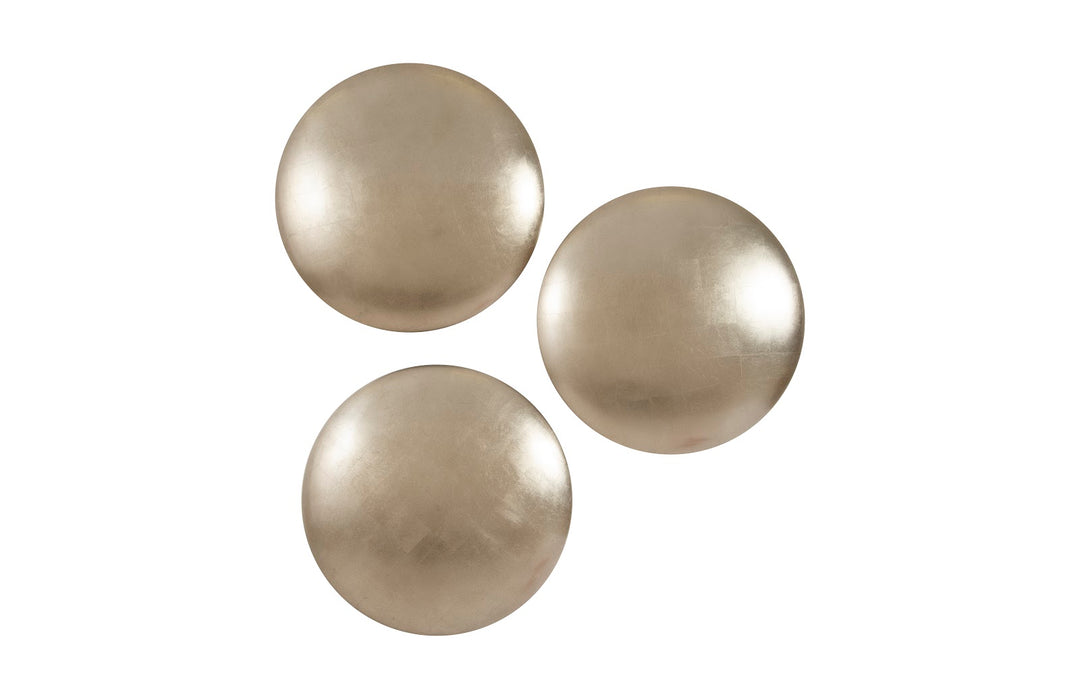 Orb Wall Tiles, Set of 3, Platinum Leaf - Phillips Collection - AmericanHomeFurniture