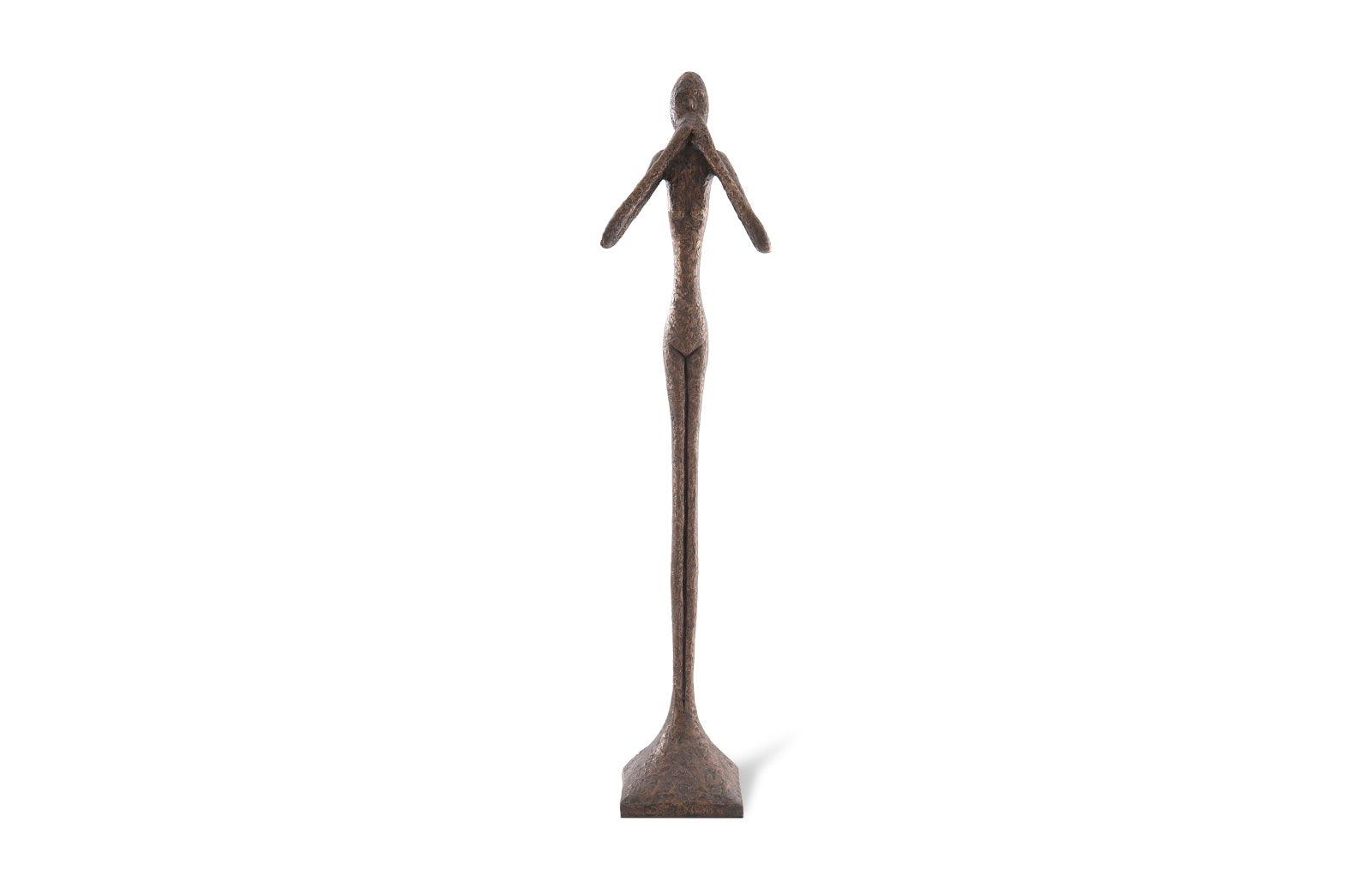 Phillips Collection Speak No Evil Slender Sculpture, Large, Resin, Bronze Finish DECORATIVE OBJECTS