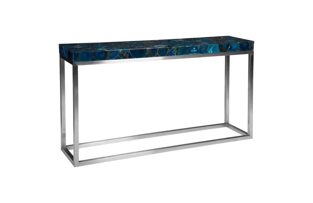 Agate Console Table, Stainless Steel Base - Phillips Collection - AmericanHomeFurniture