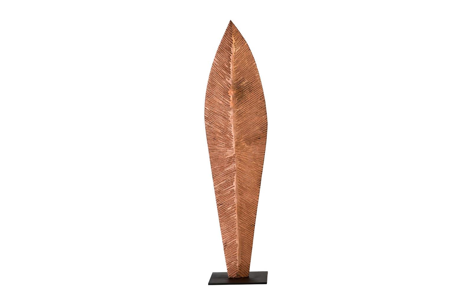 Carved Leaf on Stand, Copper Leaf, LG - Thumbnail 2