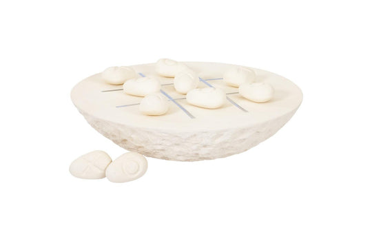 Phillips Collection Tic-Tac-Toe Stone, Large, Off-White BOARD GAMES