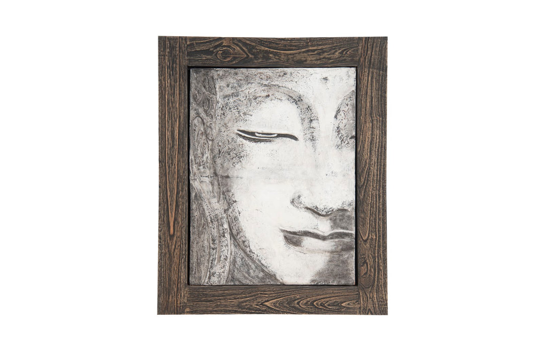 Antique Concrete Buddha Relief Wall Art, Looking Straight - Phillips Collection - AmericanHomeFurniture