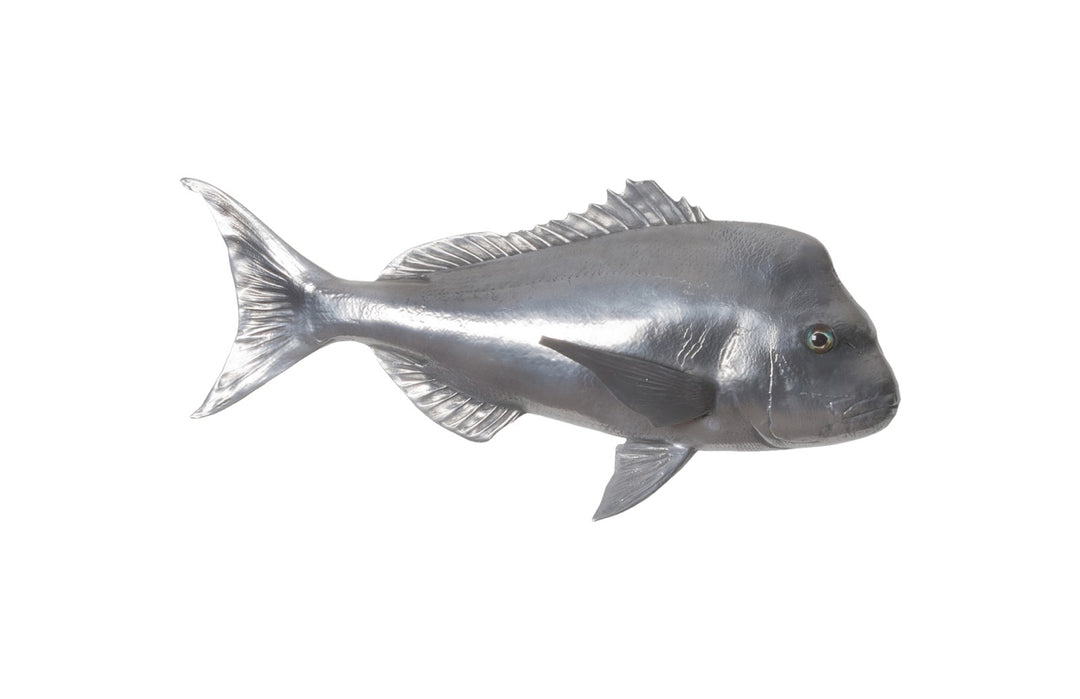 Australian Snapper Fish Wall Sculpture, Resin, Polished Aluminum Finish - Phillips Collection - AmericanHomeFurniture