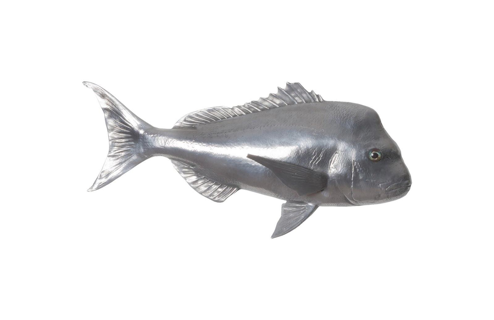 Phillips Collection Australian Snapper Fish Wall Sculpture, Resin, Polished Aluminum Finish WALL ACCENTS