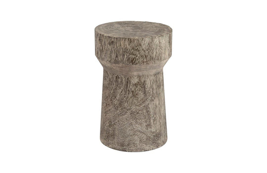 Phillips Collection Curved Wood Stool, Thick , Gray Stone, Gray Stone OTTOMANS, POUFS, + STOOLS