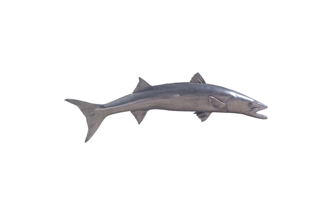 Barracuda Fish Wall Sculpture, Resin, Polished Aluminum Finish - Phillips Collection - AmericanHomeFurniture