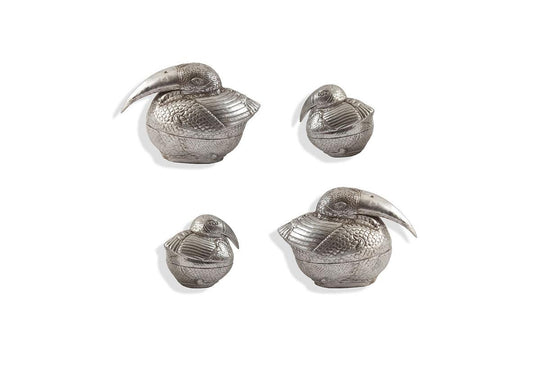Phillips Collection Kiwi Birds Wall Art, Set of 4, Silver Leaf WALL ACCENTS