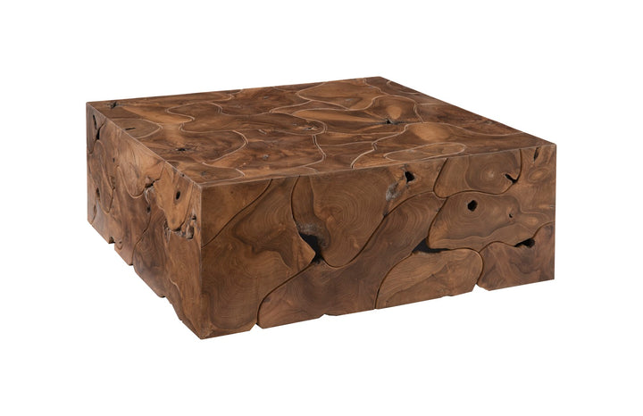 Teak Slice Coffee Table, Square - Phillips Collection - AmericanHomeFurniture