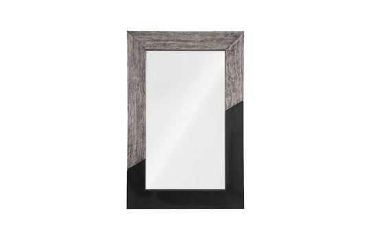 Phillips Collection Geometry Wood Mirror, Gray Stone, Black WALL MIRRORS