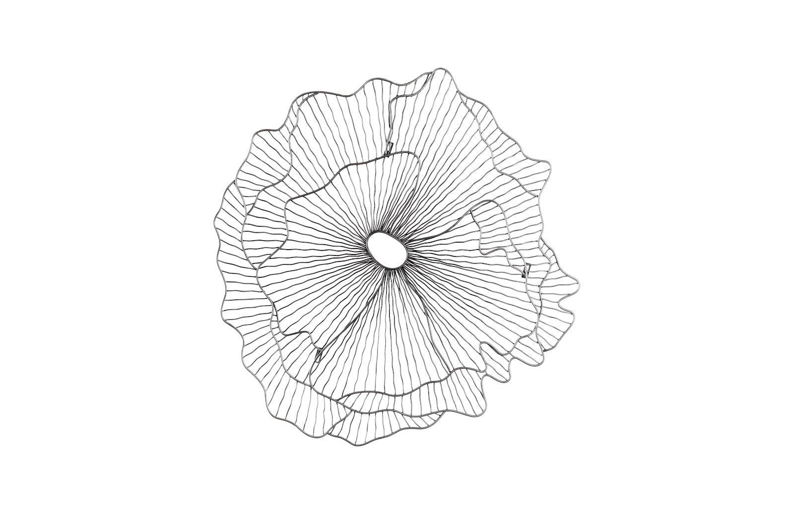 Phillips Collection Poppy Flower Wall Art, Silver/Black, SM WALL ACCENTS
