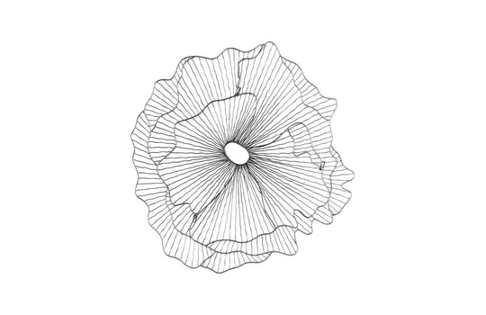 Phillips Collection Poppy Flower Wall Art, Silver/Black, SM WALL ACCENTS
