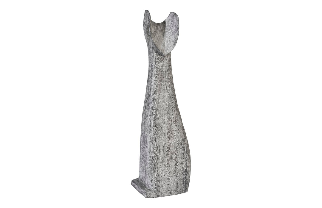 Cat Sculpture, Large, Chamcha Wood, Gray Stone Finish - Phillips Collection - AmericanHomeFurniture