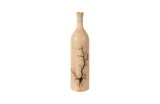 Phillips Collection Lightning Bottle, Mango Wood, Long Neck VASES, JARS, + BOTTLES