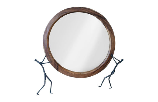 Phillips Collection Atlas Mirror, Chamcha Wood, Natural, Metal WALL MIRRORS