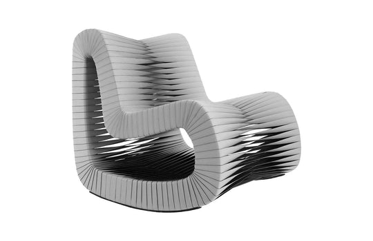 Phillips Collection Seat Belt Rocking Chair, Gray/Black ACCENT + LOUNGE CHAIRS