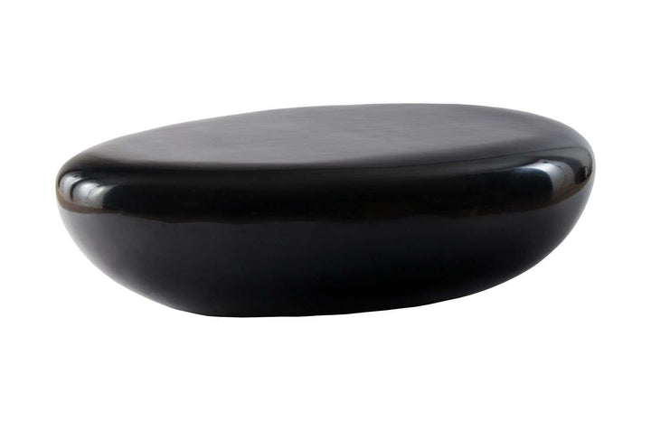 River Stone Coffee Table, Large, Gel Coat Black - Phillips Collection - AmericanHomeFurniture