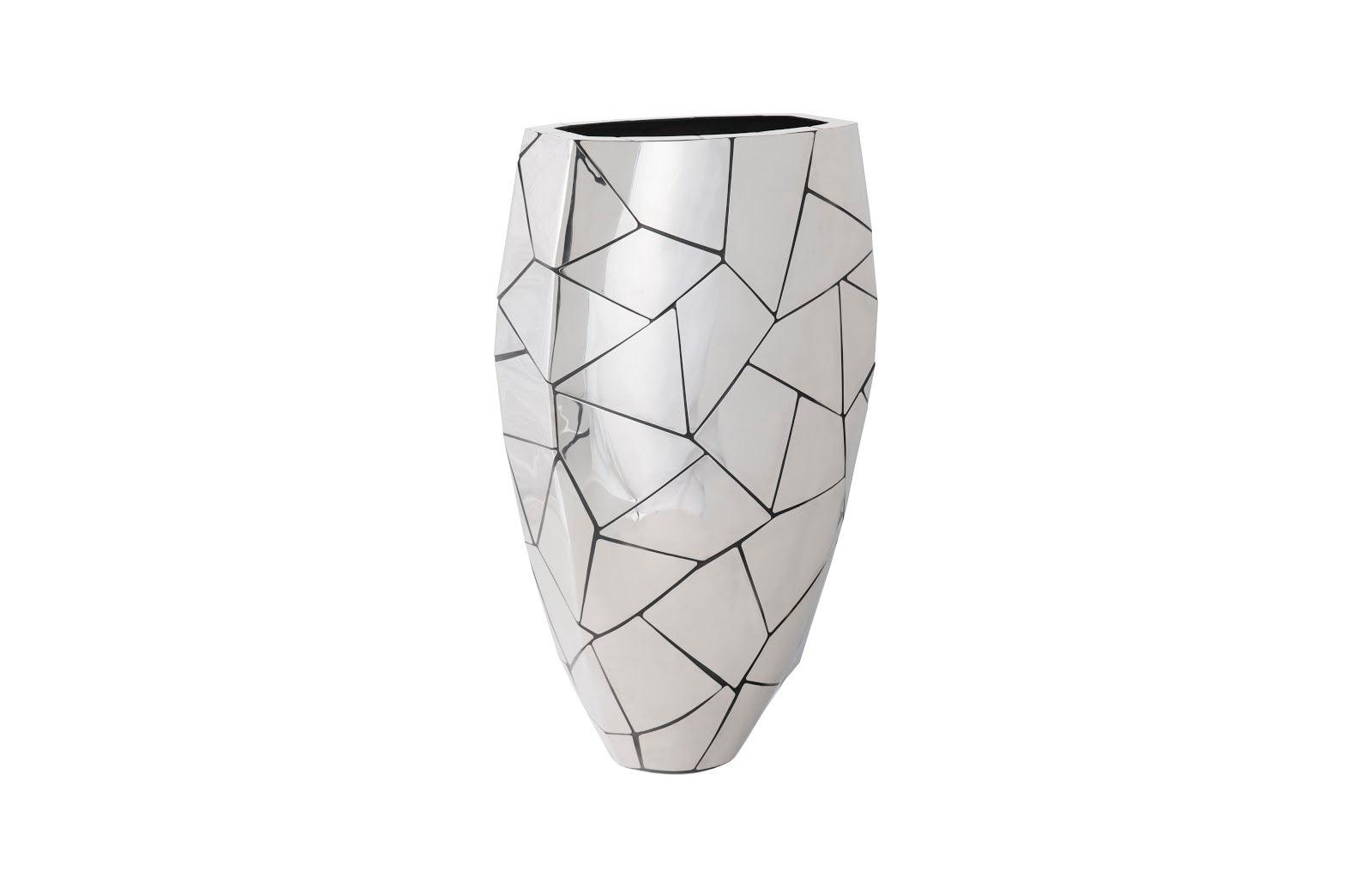 Phillips Collection Triangle Crazy Cut Planter, Large, Stainless Steel PLANTERS