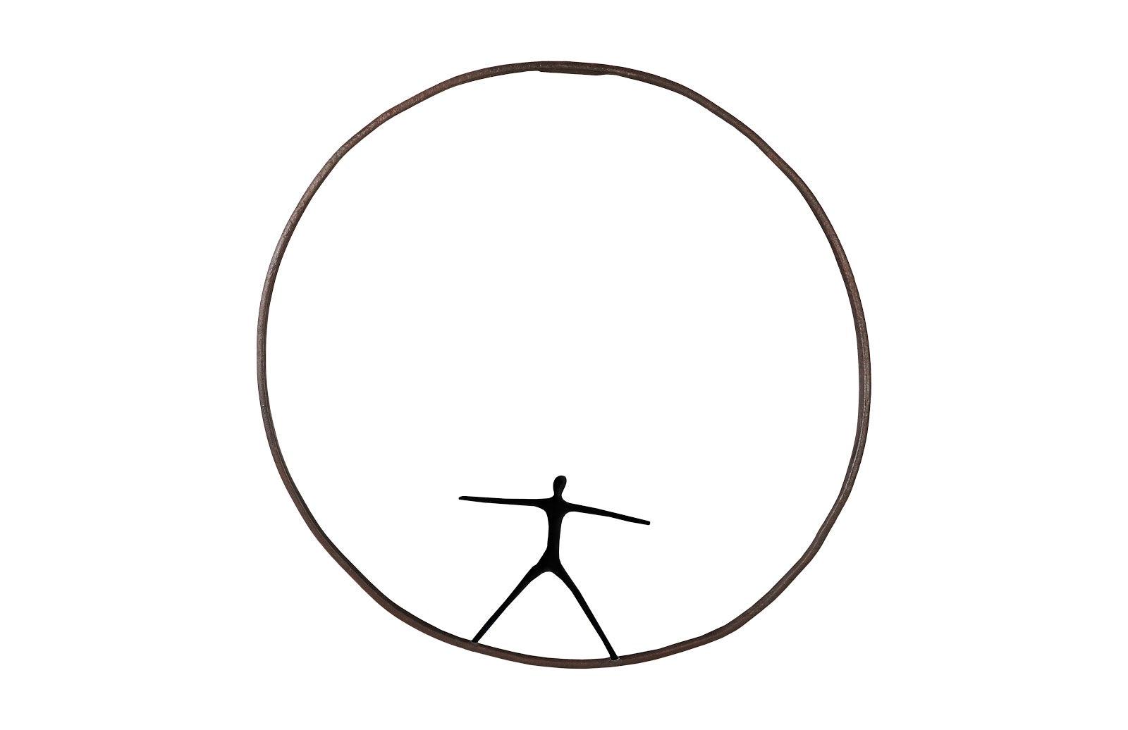 Phillips Collection Olympic Figure in Iron Ring, Black, Rust, Style B WALL ACCENTS