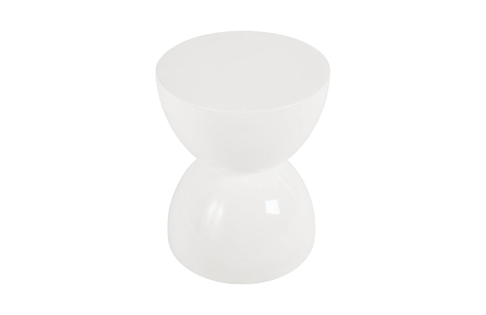 Phillips Collection Totem Stool, White Gel Coat, SM OTTOMANS, POUFS, + STOOLS