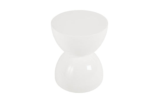 Phillips Collection Totem Stool, White Gel Coat, SM OTTOMANS, POUFS, + STOOLS