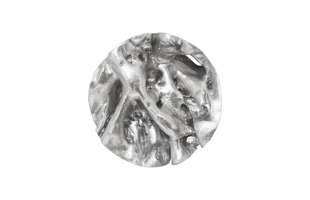 Cast Root Wall Tile, Resin, Silver Leaf, Round - Phillips Collection - AmericanHomeFurniture