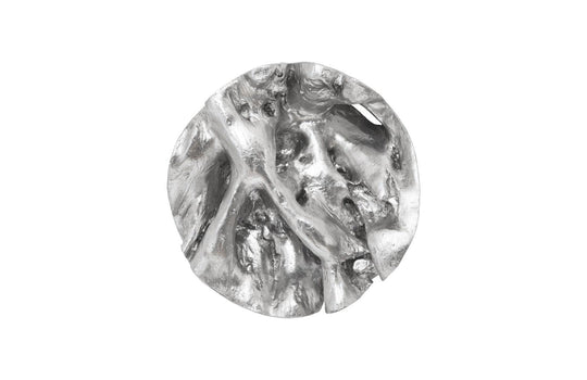 Phillips Collection Cast Root Wall Tile, Resin, Silver Leaf, Round WALL ACCENTS