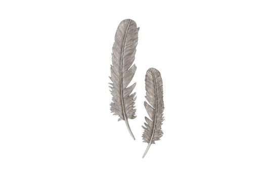 Phillips Collection Feathers Wall Art, Large, Silver Leaf, Set of 2 WALL ACCENTS