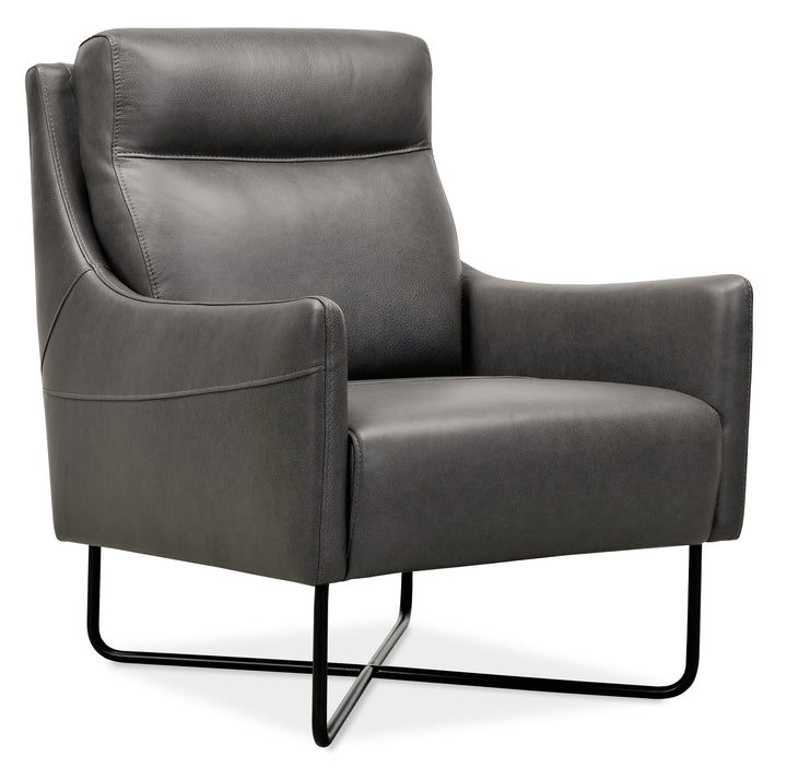 American Home Furniture | Hooker Furniture - Efron Club Chair with Black Metal Base