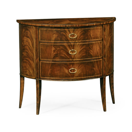 Jonathan Charles Knightsbridge Biedermeier Mahogany Demilune Cabinet SIDEBOARDS + CREDENZAS