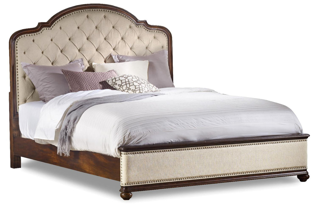 American Home Furniture | Hooker Furniture - Leesburg Upholstered Bed with Wood Rails