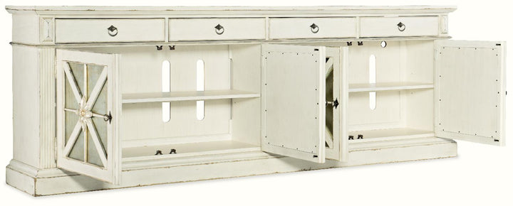 American Home Furniture | Hooker Furniture - Sanctuary Grand Premier Entertainment Console Blanc