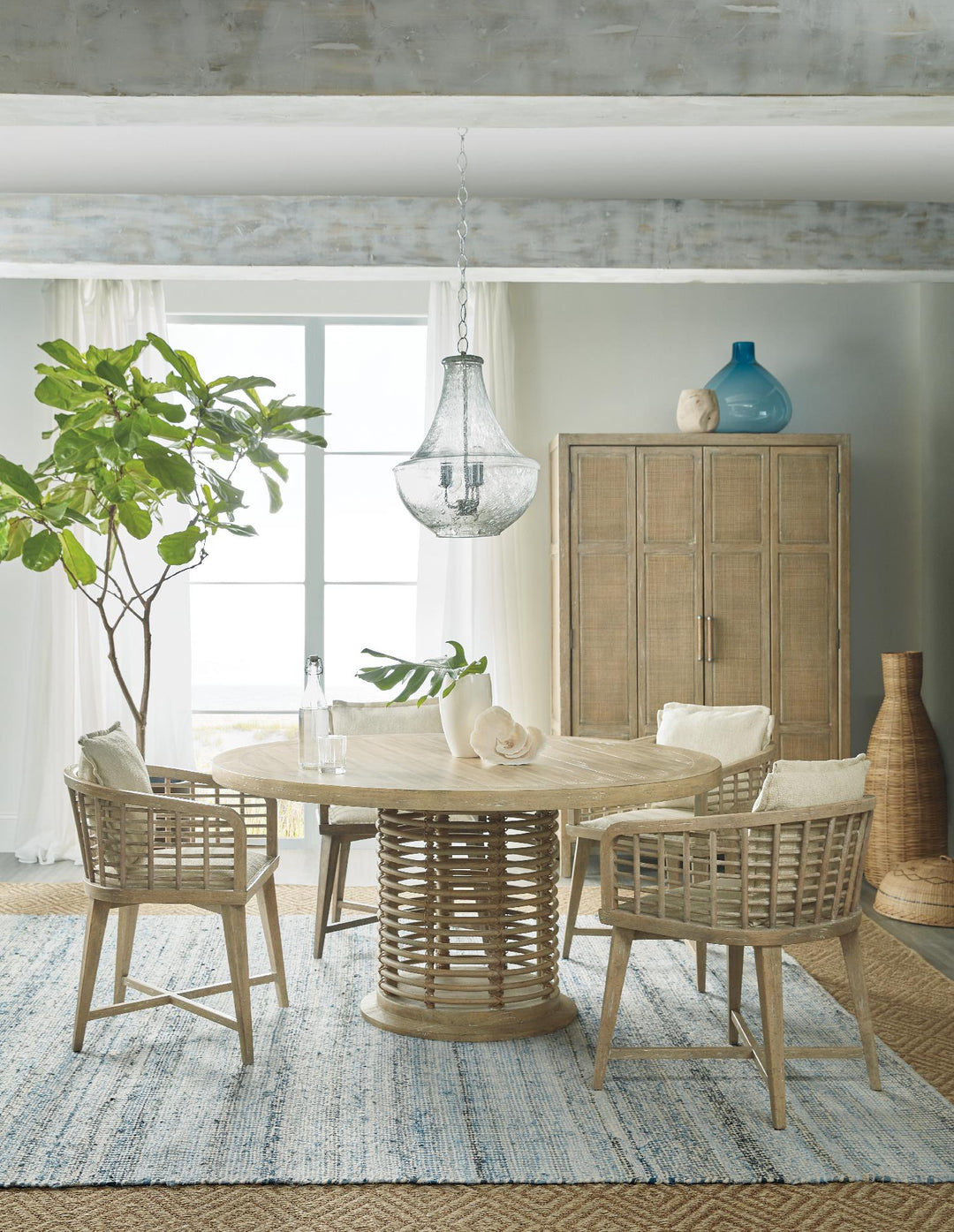 American Home Furniture | Hooker Furniture - Surfrider 60in Rattan Round Dining Table