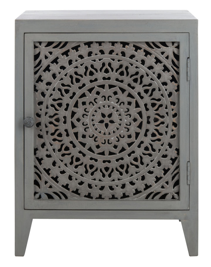 THEA 1 DOOR CARVED NIGHTSTAND - Safavieh - AmericanHomeFurniture