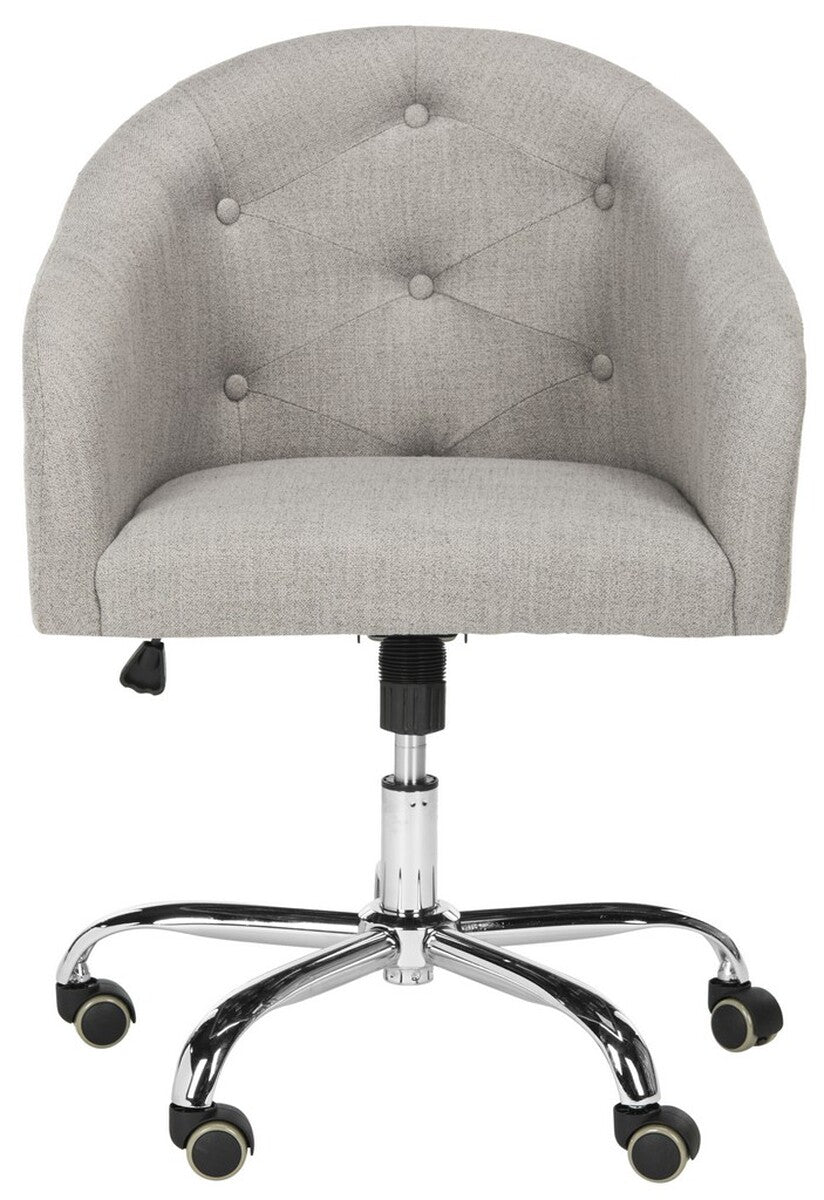 AMY TUFTED CHROME LEG SWIVEL OFFICE CHAIR - Safavieh - AmericanHomeFurniture