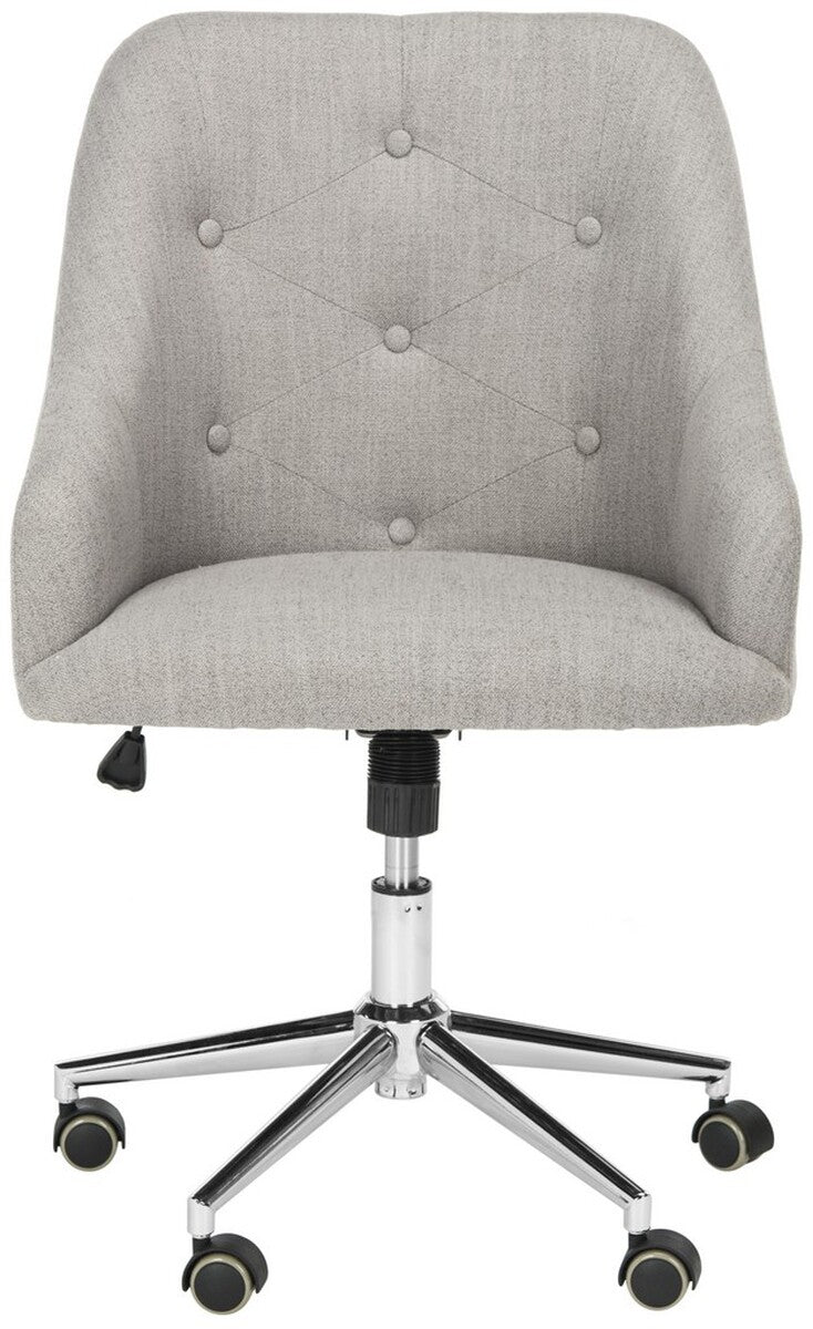 EVELYNN TUFTED CHROME LEG SWIVEL OFFICE CHAIR - Safavieh - AmericanHomeFurniture