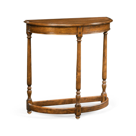 Jonathan Charles Casually Country Walnut Demilune Console Table CONSOLE TABLES