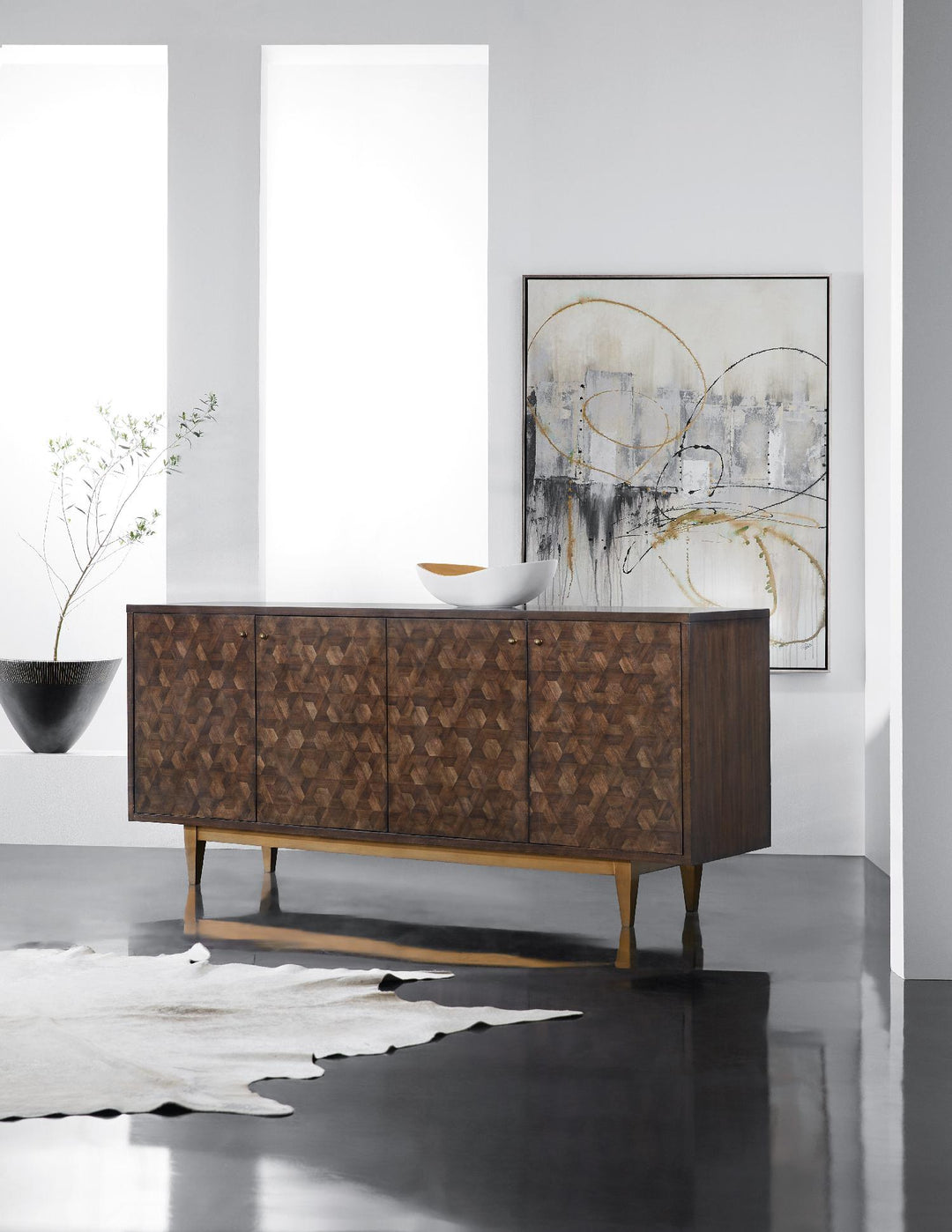 American Home Furniture | Hooker Furniture - Melange Alpine Four-Door Credenza