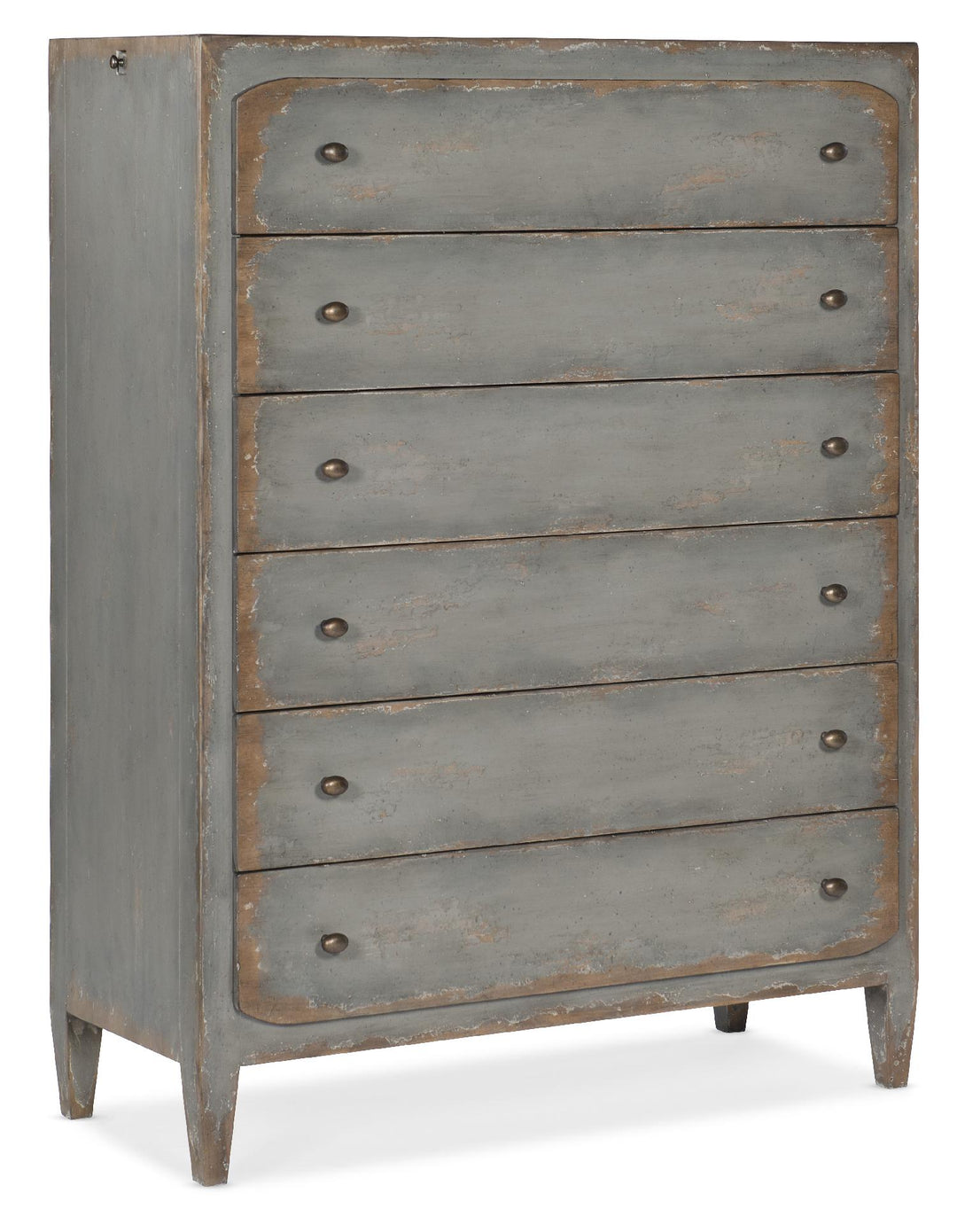 American Home Furniture | Hooker Furniture - Ciao Bella Six-Drawer Chest- Speckled Gray